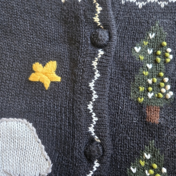 vtg Christmas Sweater "Nut Cracker" Angel and Mittens Crochet Women's Size s - Picture 8 of 8